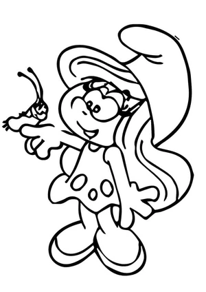 Página para Colorir Página para Colorir da Smurfette