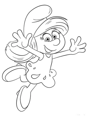Página para Colorir Página para Colorir da Smurfette para Crianças