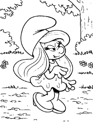 Página para Colorir da Smurfette