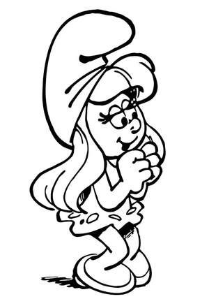 Smurfette de um desenho animado