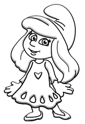 Página para Colorir Smurfette dos Smurfs