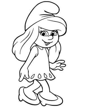 Página para Colorir Smurfette em A Aventura dos Smurfs