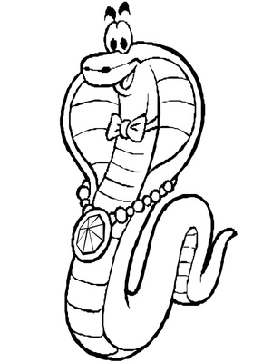 Página para Colorir de Cobra Fofa
