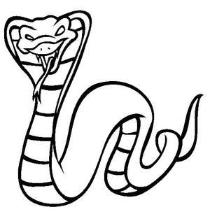 Página para Colorir Página para colorir imprimível de uma Cobra Real