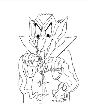 Página para Colorir Vampiro e Cobra
