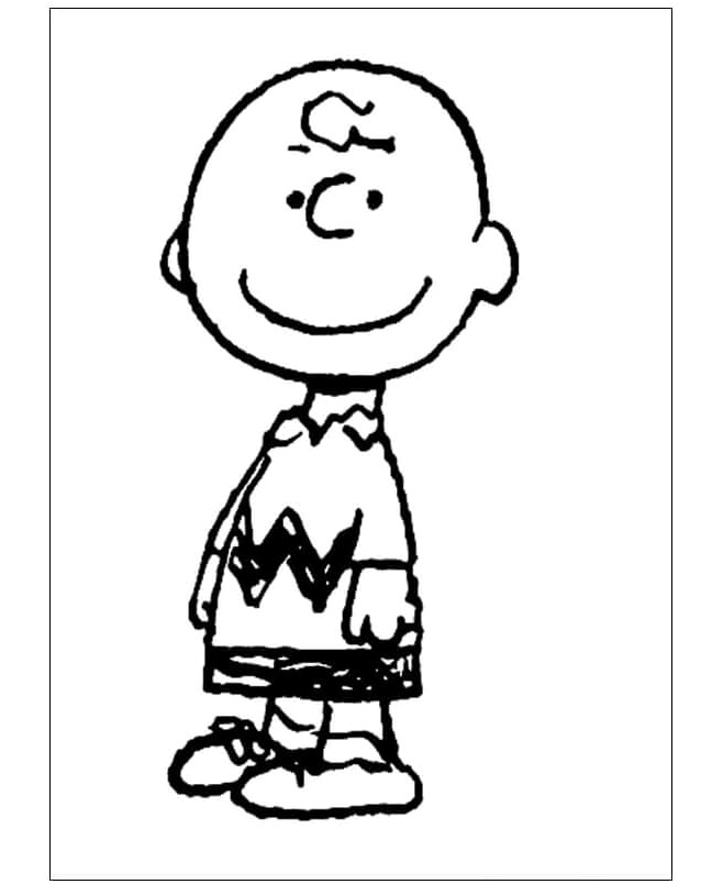 Página para Colorir Charlie Brown em Pé