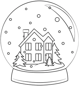 Página para Colorir Um Globo de Neve Básico