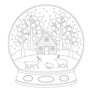 Página para Colorir Globo de Neve Infantil