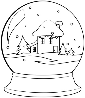 Desenho para Imprimir de Globo de Neve
