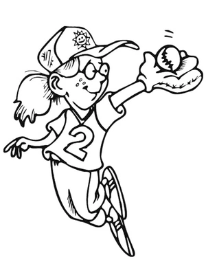 Página para Colorir Jogador de Softball