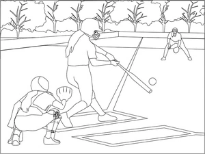 Página para Colorir Jogo de Softball
