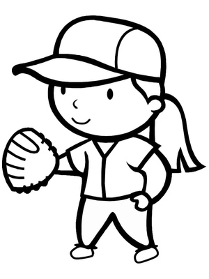 Garota Jovem Participa de Jogo de Softbol