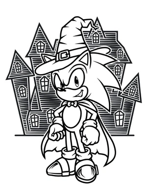Página para Colorir Página de Colorir Grátis do Sonic para Halloween