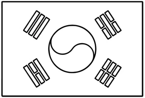 Página para Colorir Página para Colorir da Bandeira da Coreia do Sul