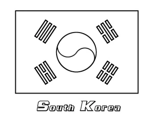 Página para Colorir Página para Colorir da Bandeira da Coreia do Sul