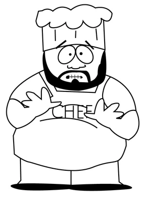 Página para Colorir Chef de South Park