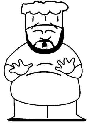 Página para Colorir Chef em South Park