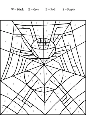 Página para Colorir Colorir Aranha por Número para Iniciantes