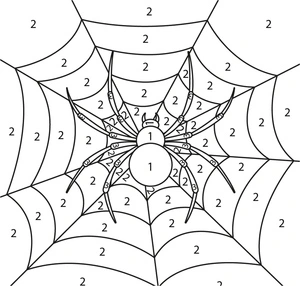Página para Colorir Colorir Aranha por Número