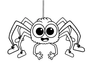 Página para Colorir Página para Colorir de Aranha Fofa para Imprimir