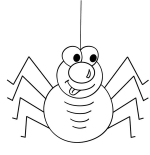 Página para Colorir de Aranha de Desenho Animado para Imprimir