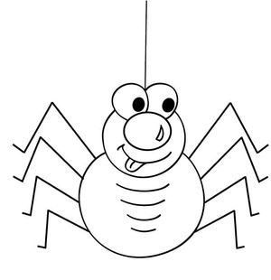 Página para Colorir Página para Colorir de Aranha de Desenho Animado para Imprimir