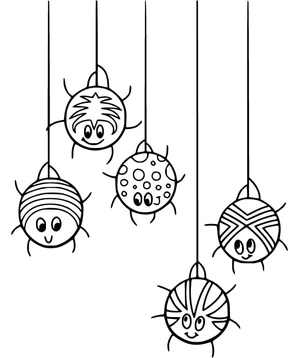 Página para Colorir Diversão de Aranha para Crianças