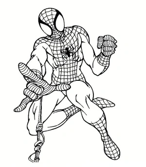 Página para Colorir Esboço Básico do Homem-Aranha