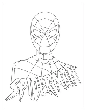 Página para Colorir Retrato do Homem-Aranha