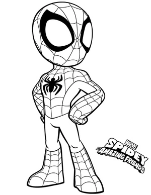 Página para Colorir Homem-Aranha Adorável