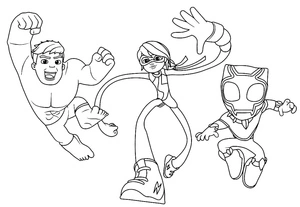Página para Colorir Personagens de Spidey e Seus Amigos Incríveis
