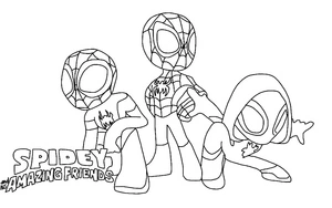 Página para Colorir Página para Colorir para Imprimir: Spidey e Seus Amigos Incríveis