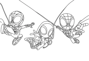 Página para Colorir Página para Colorir do Homem-Aranha e Seus Amigos Incríveis
