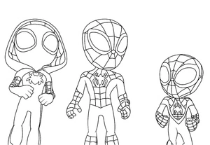Página para Colorir Página para Colorir do Homem-Aranha e Seus Amigos Incríveis