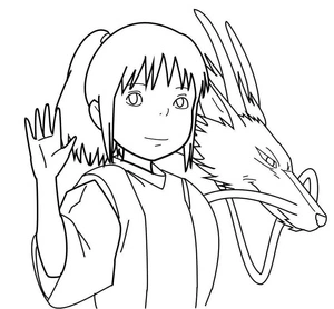 Página para Colorir A Viagem de Chihiro