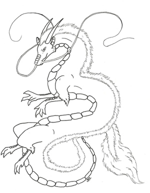 Página para Colorir de A Viagem de Chihiro: Haku
