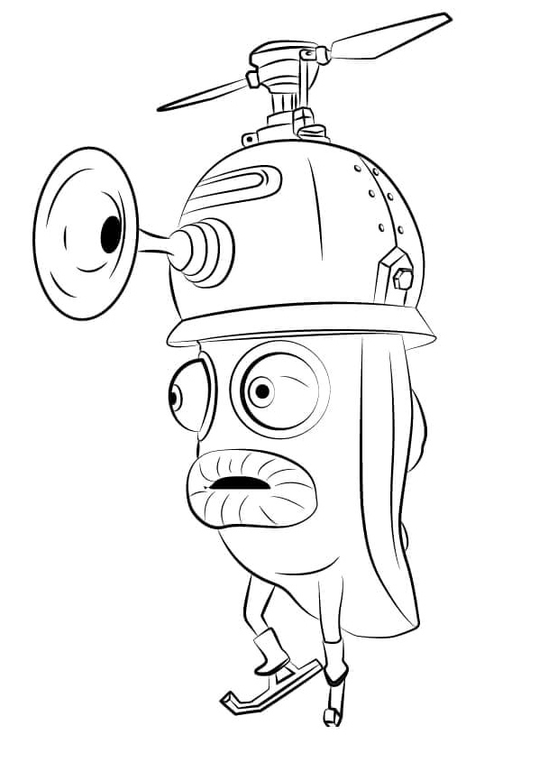 Página para Colorir Polvo Usando um Chapéu Engraçado