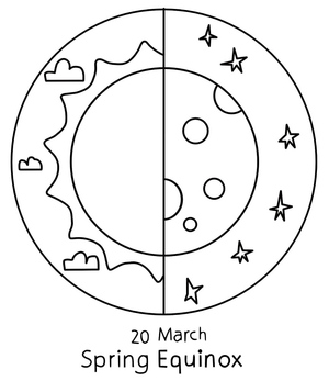 Página para Colorir do Equinócio de Primavera para Imprimir