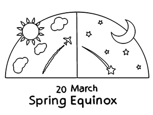 Página para Colorir do Equinócio de Primavera