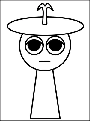 Clukr e Sprunki, fácil Sprunki Incredibox coloring page, free printable