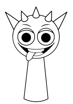 Sprunki sorrindo, fácil Sprunki Incredibox coloring page, free printable