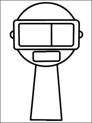 Sprunki com óculos grandes, fácil Sprunki Incredibox coloring page, free printable
