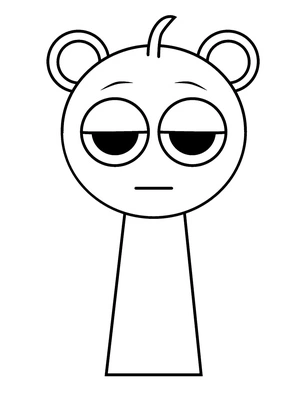 Personagem com expressão neutra, fácil Sprunki Incredibox coloring page, free printable