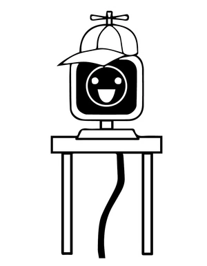 Sprunki sorridente com boné, fácil Sprunki Incredibox coloring page, free printable