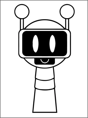 Sprunki sorrindo, fácil Sprunki Incredibox coloring page, free printable