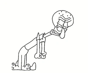 Página para Colorir Squidward Exausto