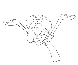 Página para Colorir Squidward Hilário