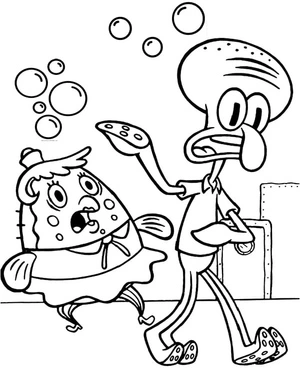 Página para Colorir Sra. Puff e Lula Molusco