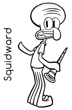 Página para Colorir Página para Colorir do Lula Molusco Grátis para Imprimir