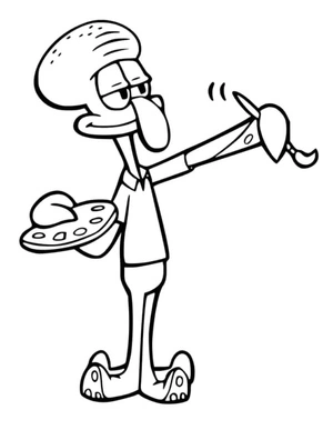 Página para Colorir Squidward Pintando
